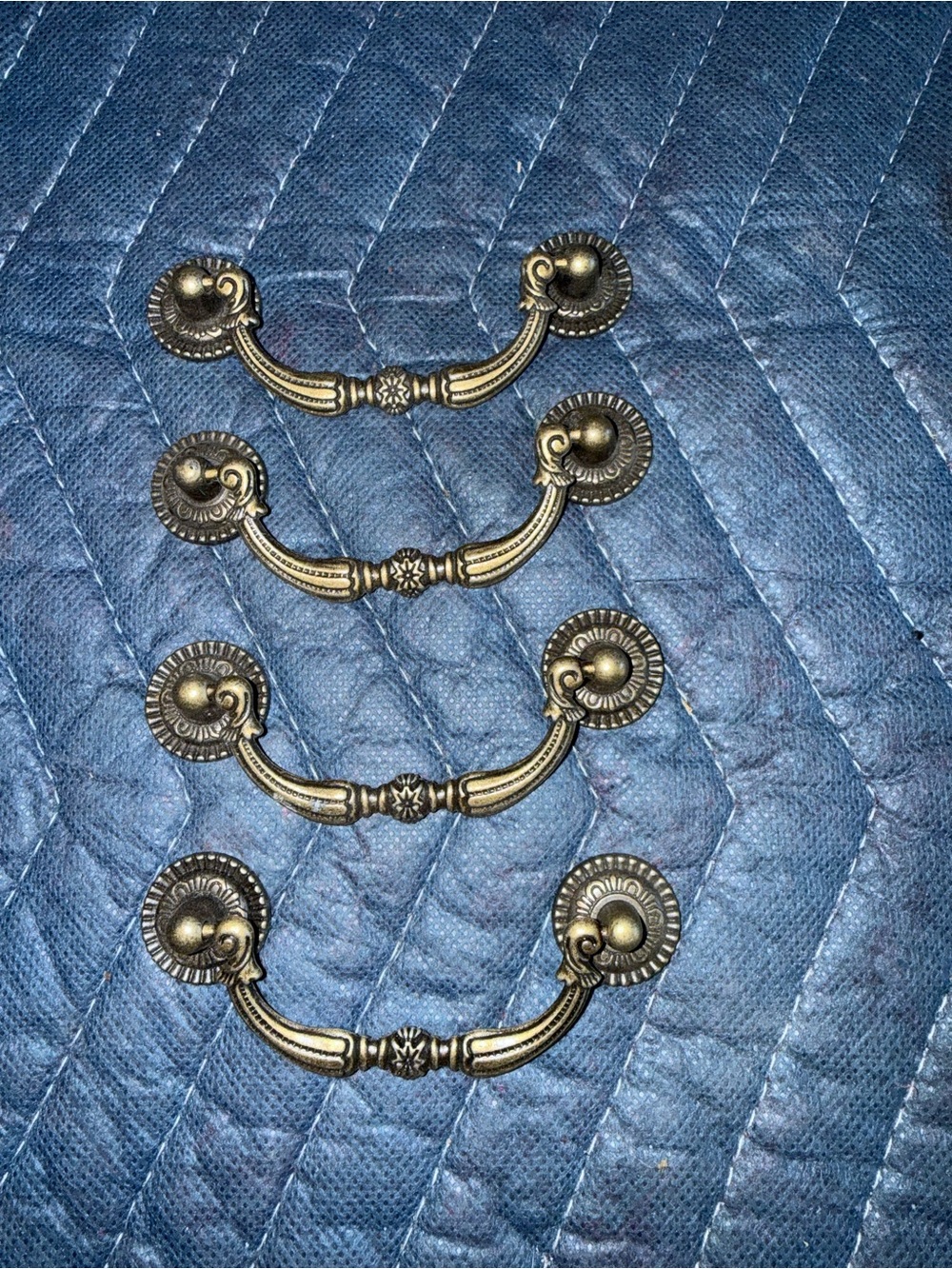 Antique Brass Drawer Pulls - Set of 4